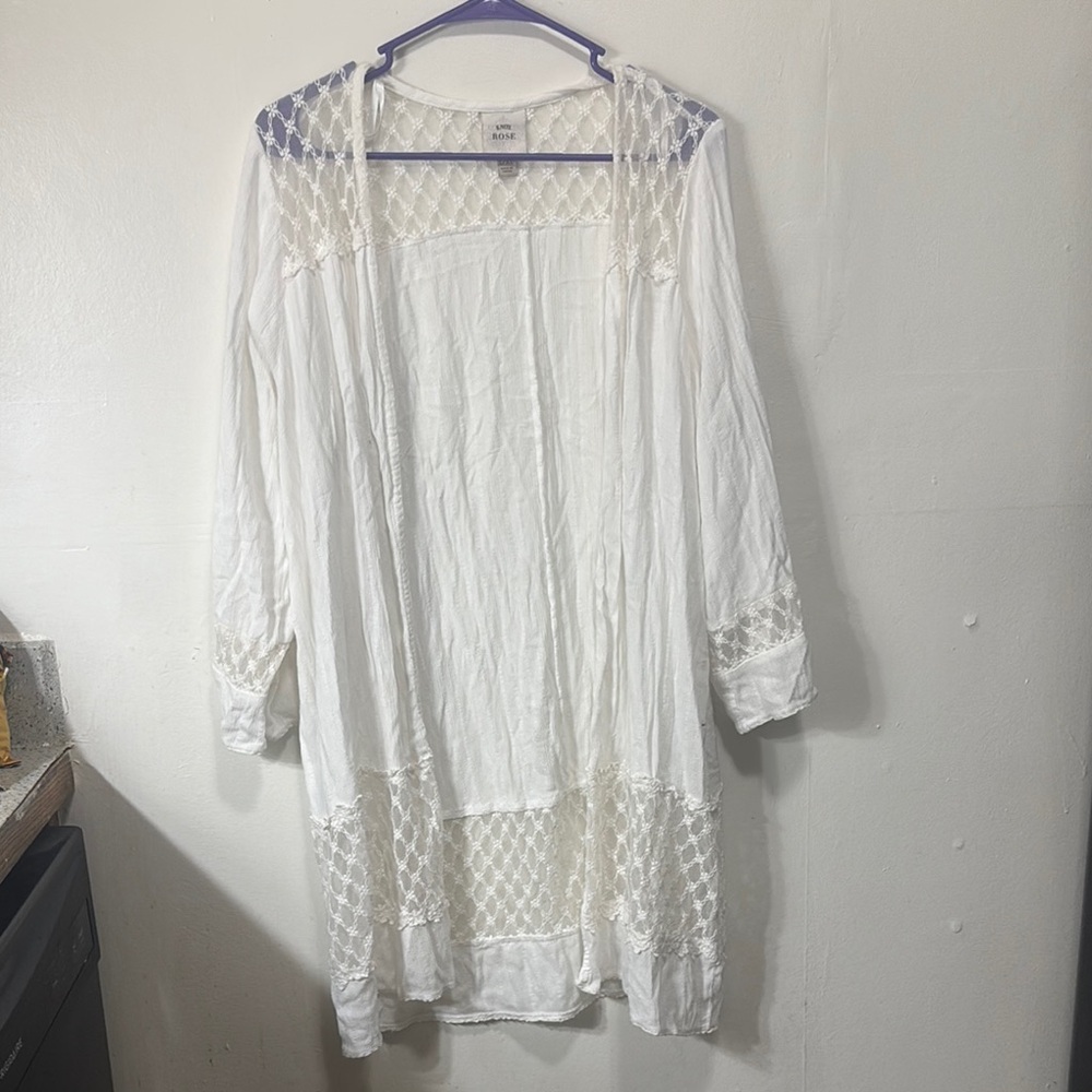 Knox Rose White Tunic with Lace Details white size L/XL woman’s
